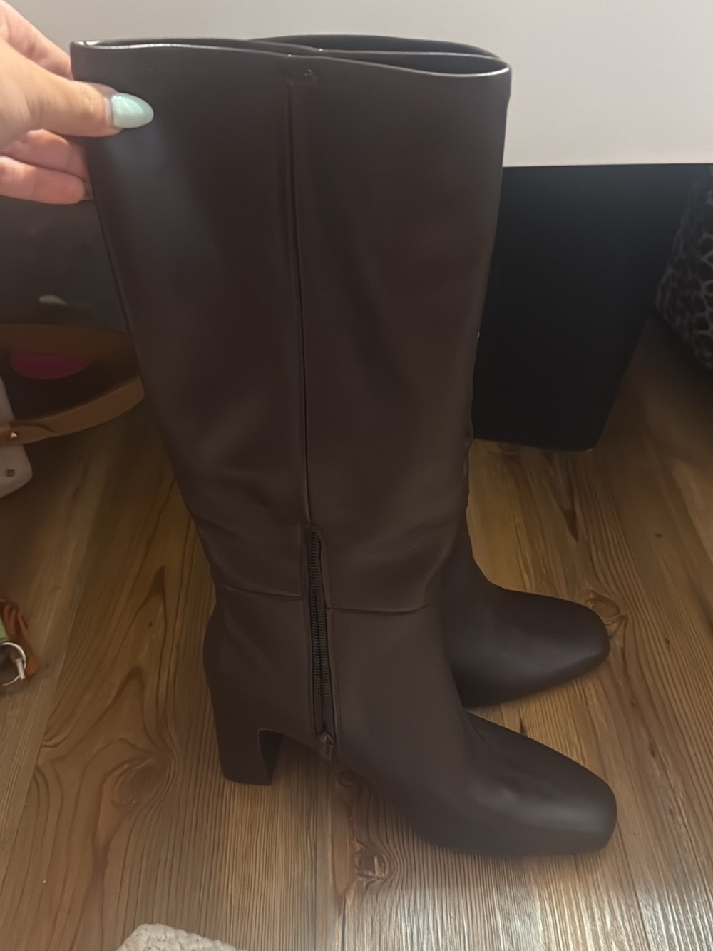 Steve Madden Chocolate Brown Knee-High Block Heel Boots